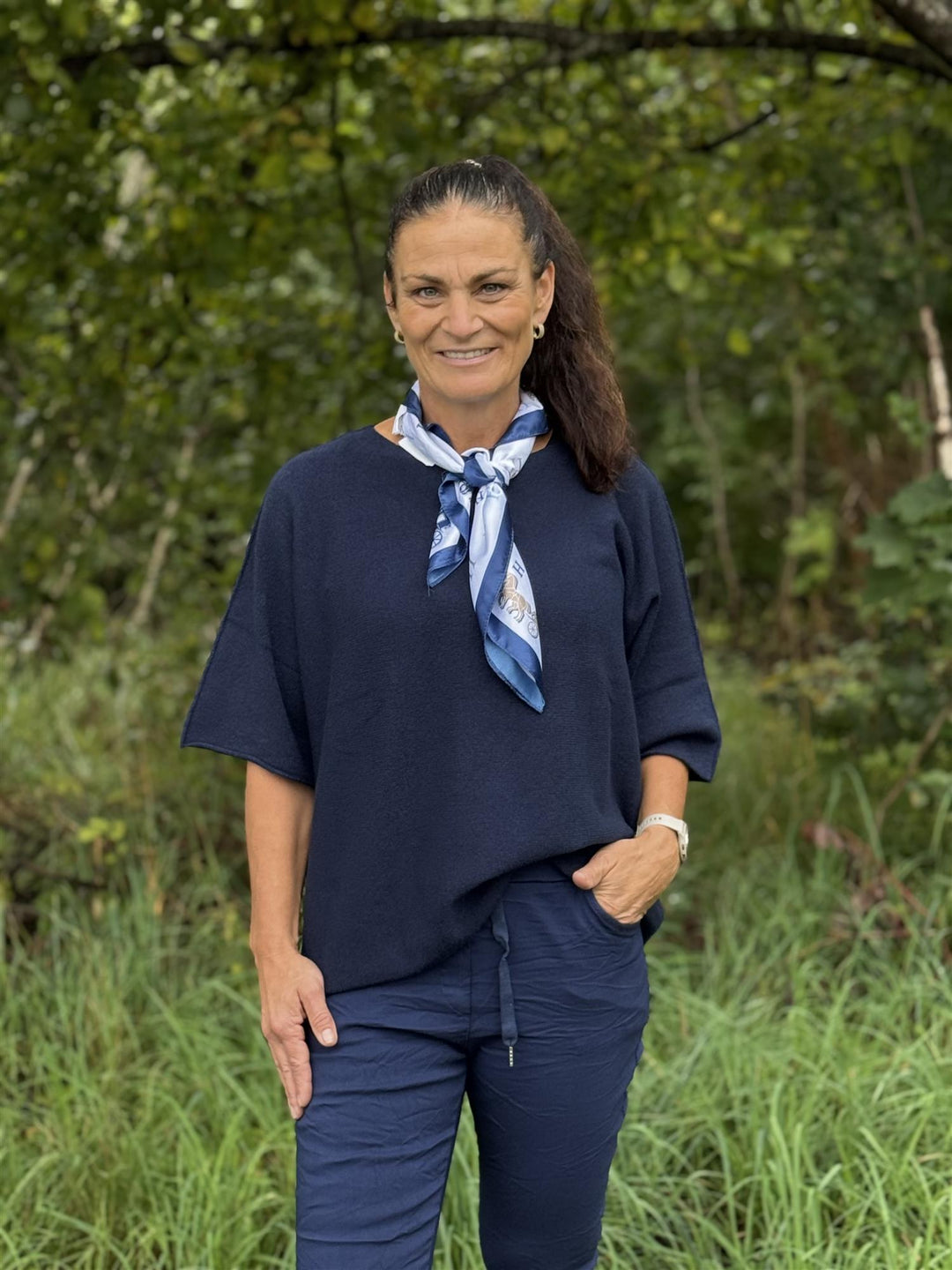 Drøbak Motehus - Mona genser med kort erm - Navy