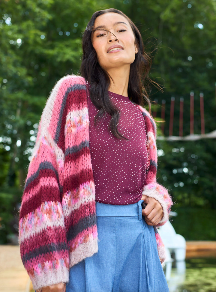 Black Colour - BCFONTANA Multi stripete cardigan