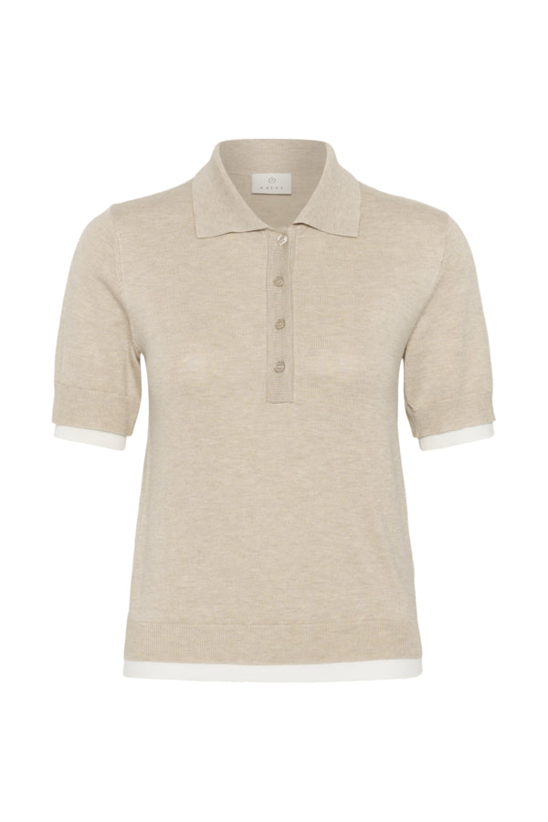 Kaffe Clothing - KALIZZA Kontrast polo genser med kort erm