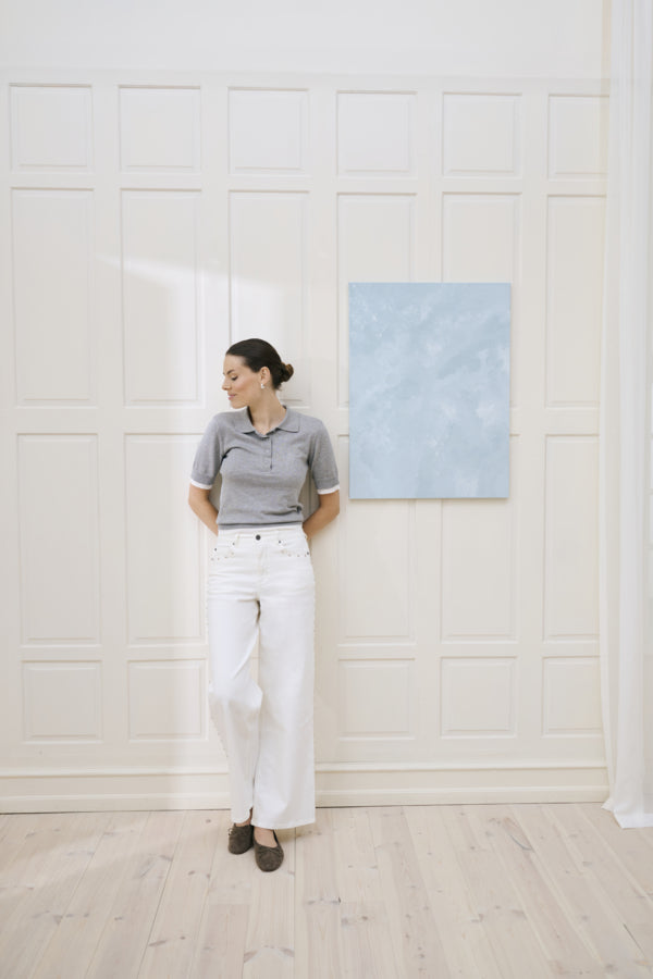 Kaffe Clothing - KALIZZA Kontrast polo genser med kort erm