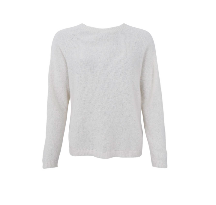 Black Colour - BCDELL Strikkegenser Alpakka/Ull -Off-White