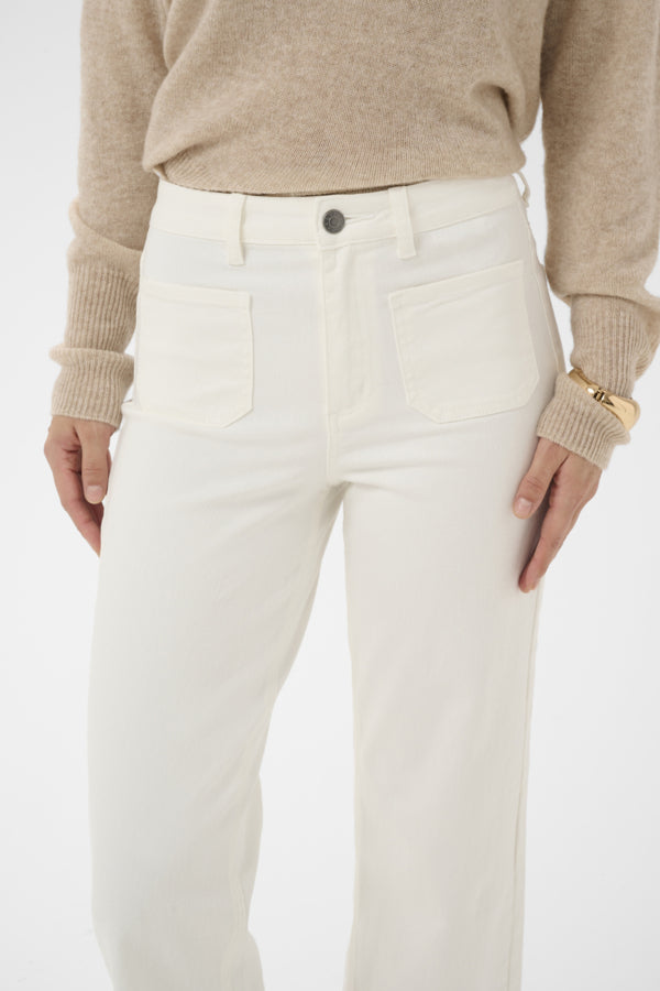 Kaffe Clothing - KAbrooke cropped HW Jeans - hvit