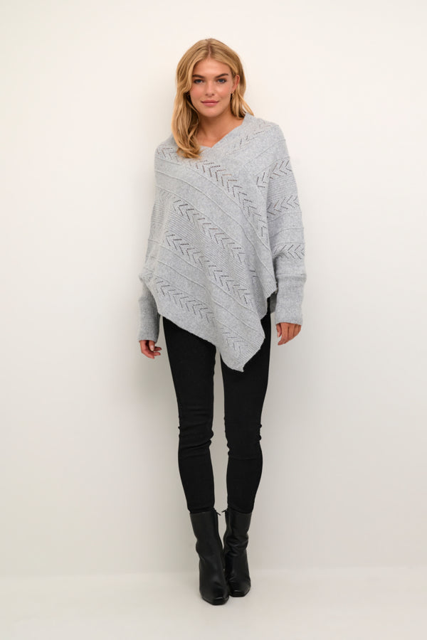 Cream - CRHoliday Strikket Poncho