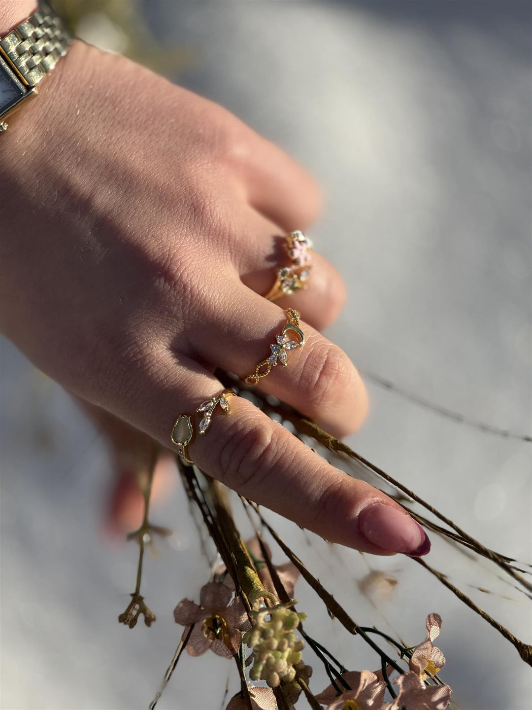 A&C - Nordic Jewellery Design - Ringer - 3 stk - Blomster