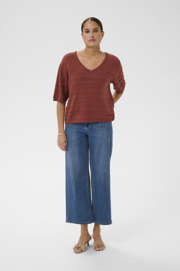 Kaffe Clothing - KAmellie topp med kort erm - Brun