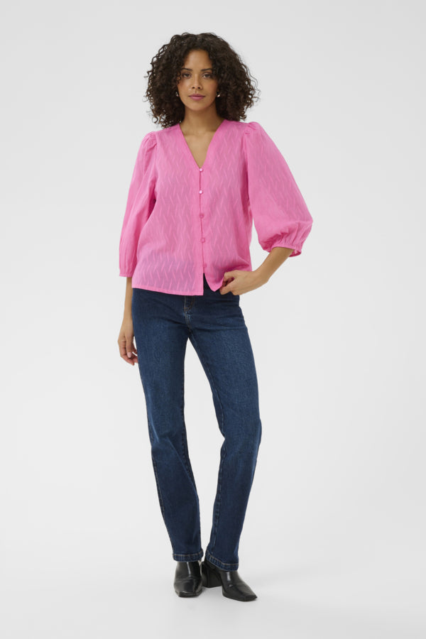 Kaffe Clothing - KAGabriela v-hals skjorte - Rosa