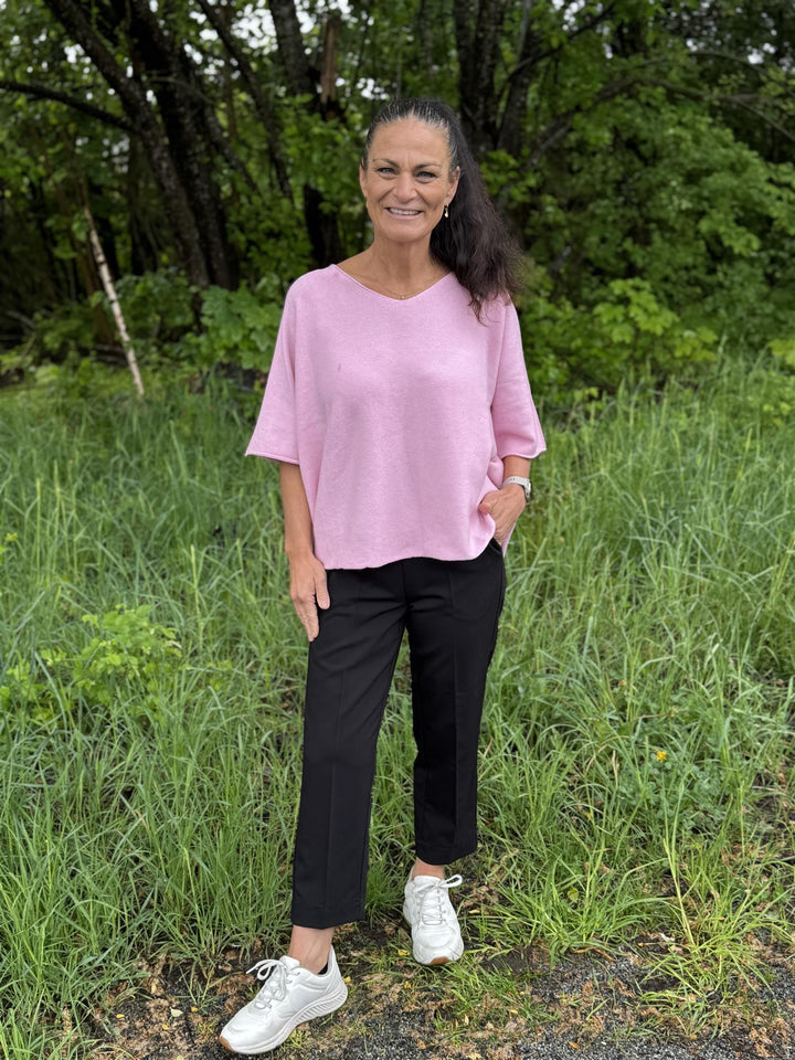 Drøbak Motehus - Mona genser med kort erm - Rosa