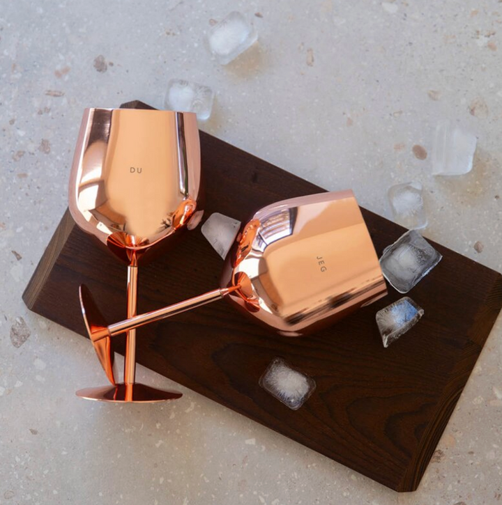 Pictureit - Vinglass rosegull, du & jeg