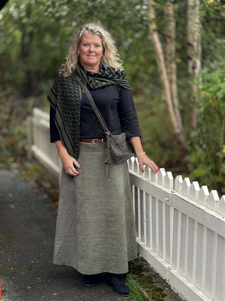 Eurasia - Midiskjørt i Semsket Look