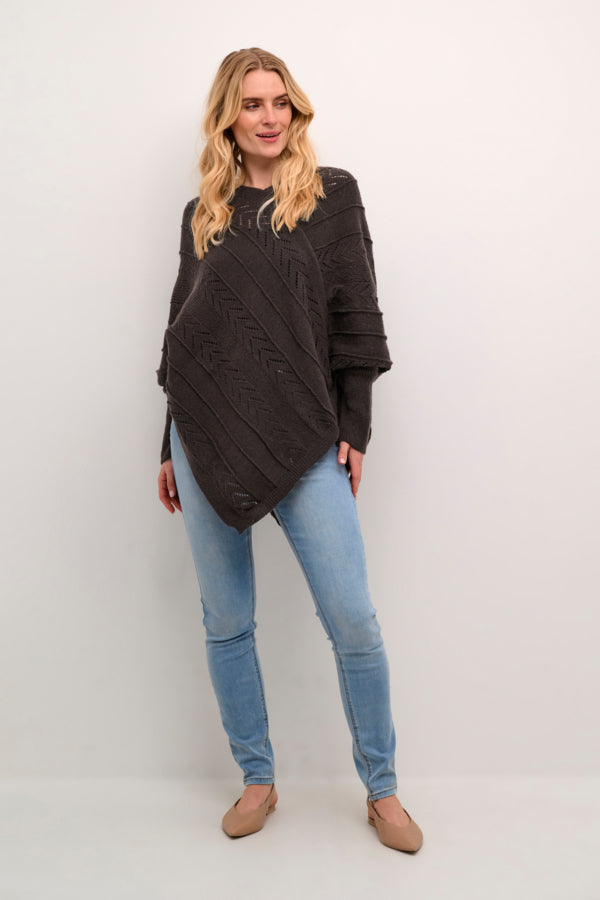 Cream - CRHoliday Strikket Poncho