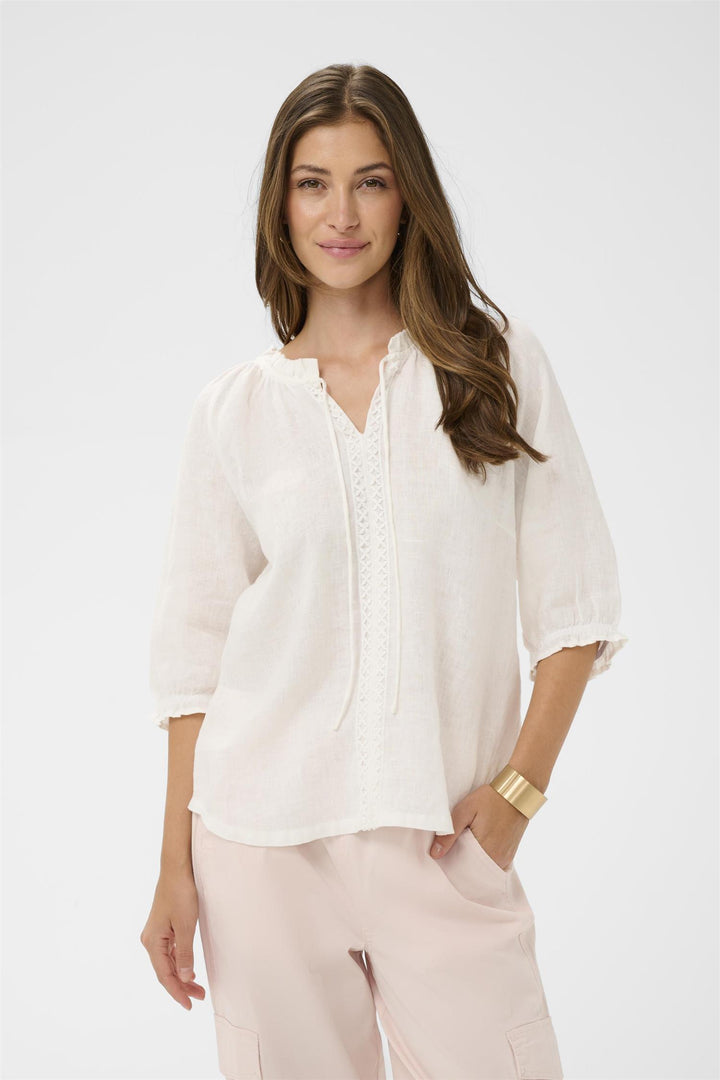 Cream - CRbellis Lace Linbluse