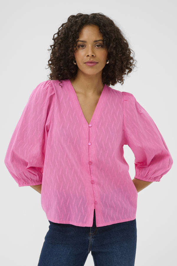 Kaffe Clothing - KAGabriela v-hals skjorte - Rosa