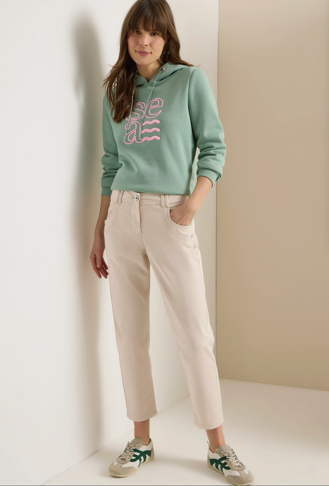 Cecil - Scarlett Bomulls Bukse - Beige - L:26