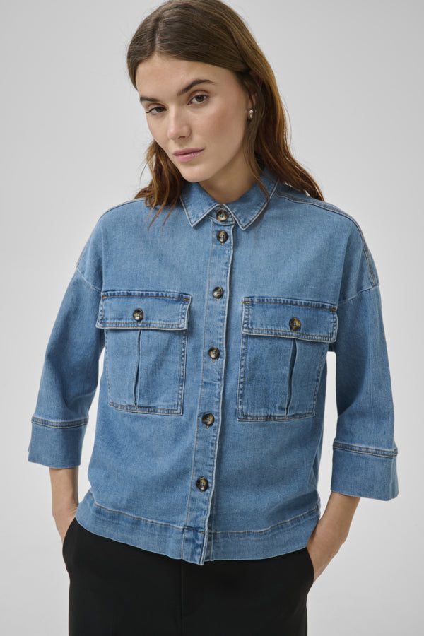 MY ESSENTIAL WARDROBE - LaraMW Short Shirt 115 - Blå