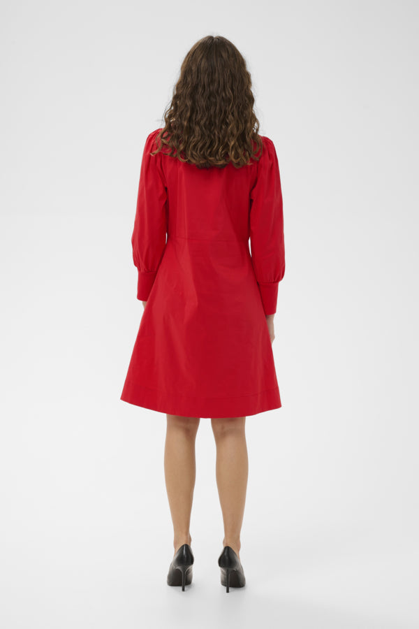 Culture - CUkiea Antionette Rib Kjole - Rød