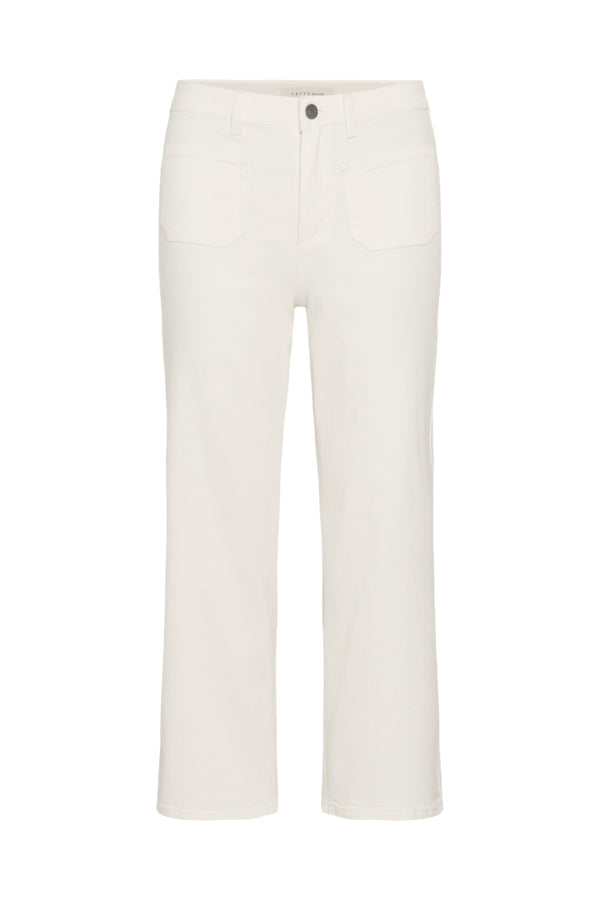 Kaffe Clothing - KAbrooke cropped HW Jeans - hvit