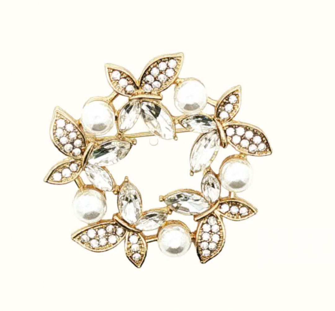 A&C - Nordic Jewellery Design - Brosje, hvit krans