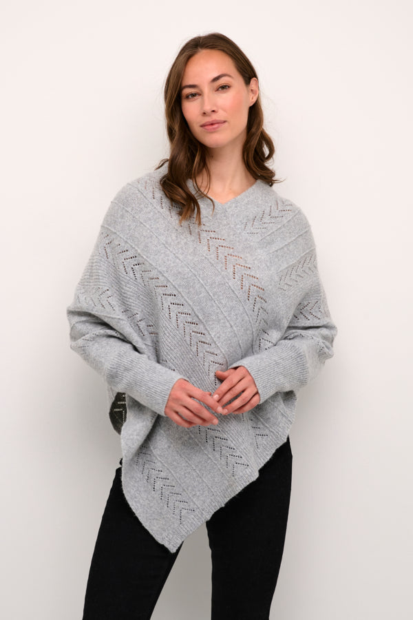 Cream - CRHoliday Strikket Poncho