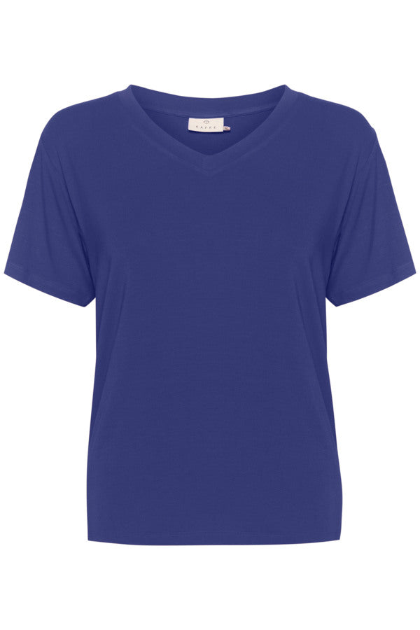 Kaffe Clothing - KAfrida V-Hals T-Skjorte - Beacon blue