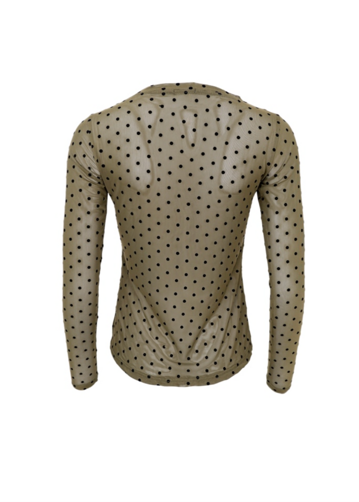 Black Colour - BCJENNIE Prikkete mesh topp - Grønn