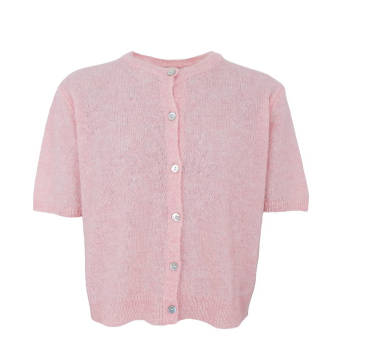 Black Colour - BCDELL SS CARDIGAN Med kort erm - Rose