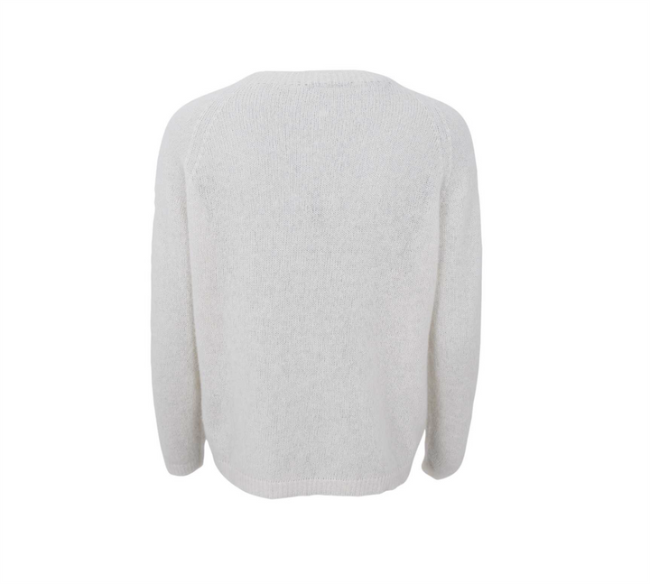 Black Colour - BCDELL Strikkegenser Alpakka/Ull -Off-White