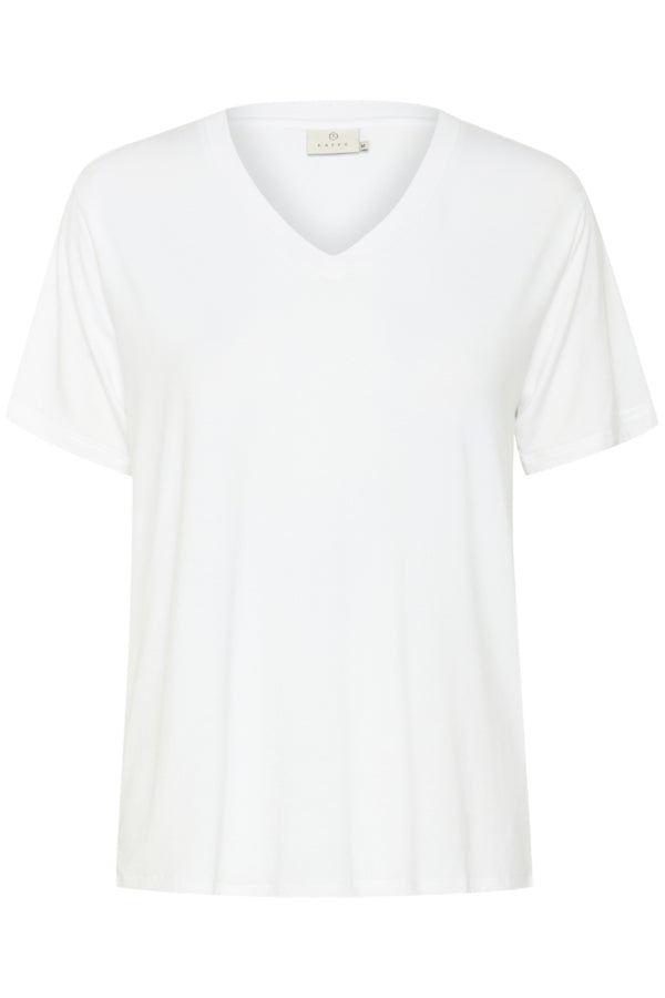 Kaffe Clothing - KAfrida V-Hals T-Skjorte - Optical white