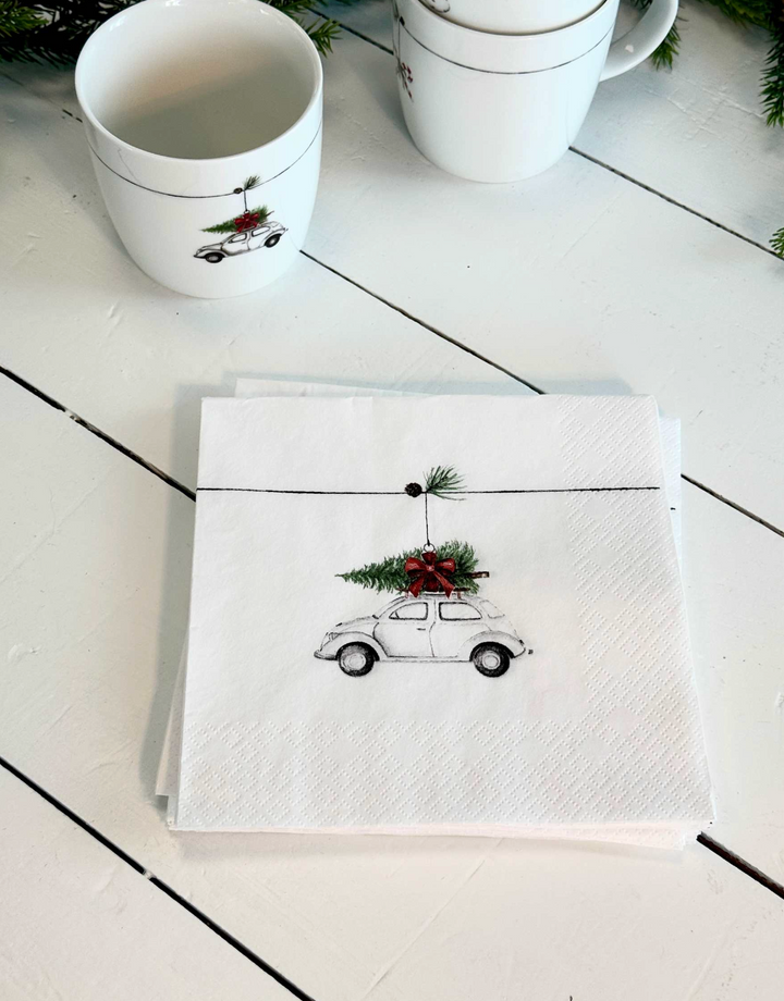 Søgne Home - Juleservietter - tradisjon bil