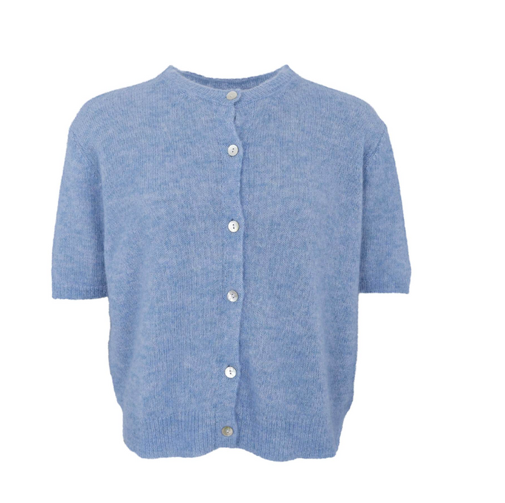 Black Colour - BCDELL SS CARDIGAN Med kort erm - LT.Blue