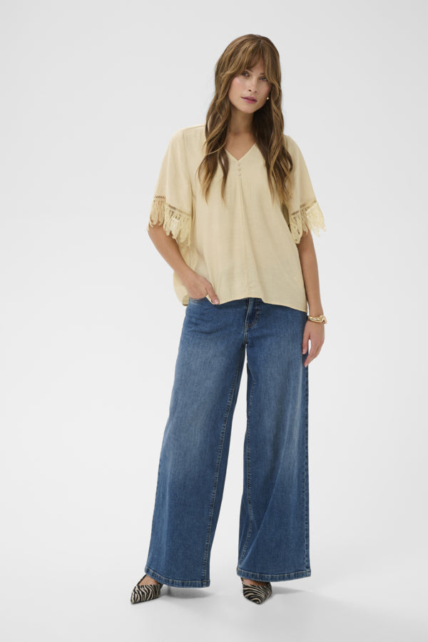 Culture - CUbrenna SS Bluse - Whitecap