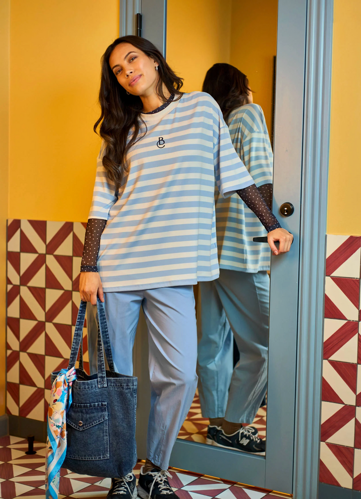 Black Colour - BCBeate Barrel Bukse - LT.Blue