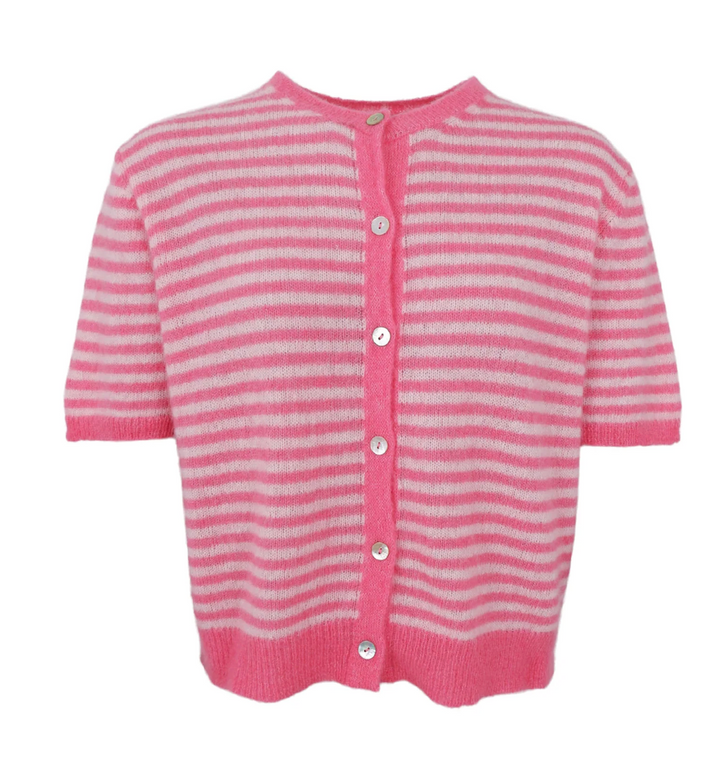 Black Colour - BCDELL stripete cardigan - Rosa