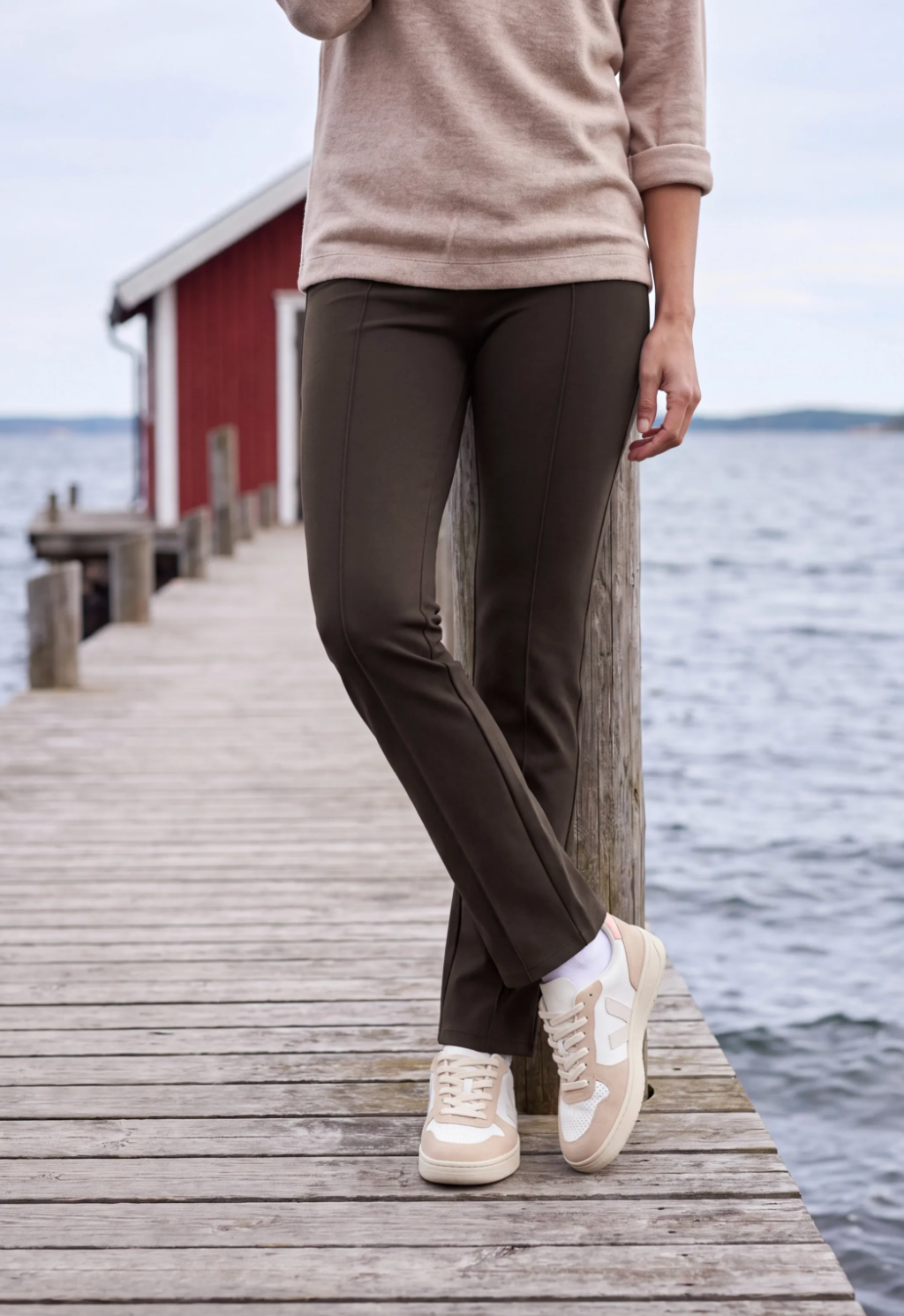 Cecil - Toronto bukse med rettebein - Truffle brown - L:30