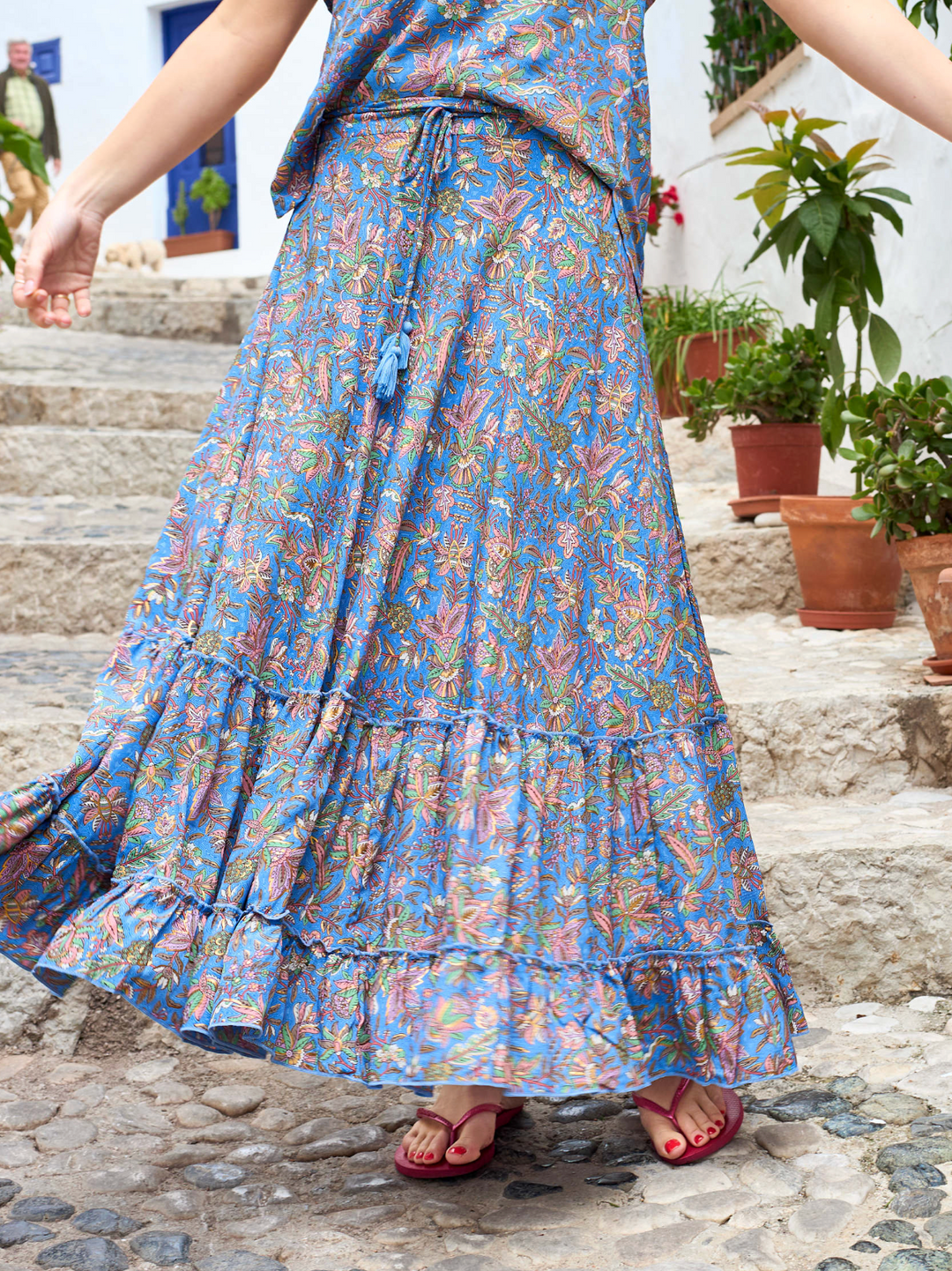 Black Colour - BCLUNA MAXI FRILL SKJØRT - Violet Blue