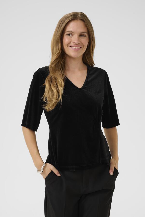 Culture - CUzoe SS Bluse - Svart