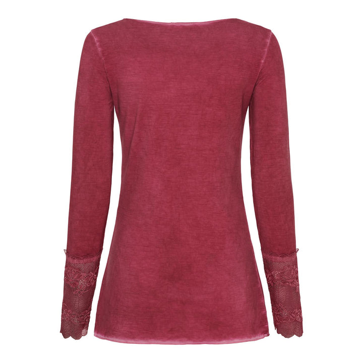 Marta Du Château - Tynn genser med blondeerm - Bordeaux