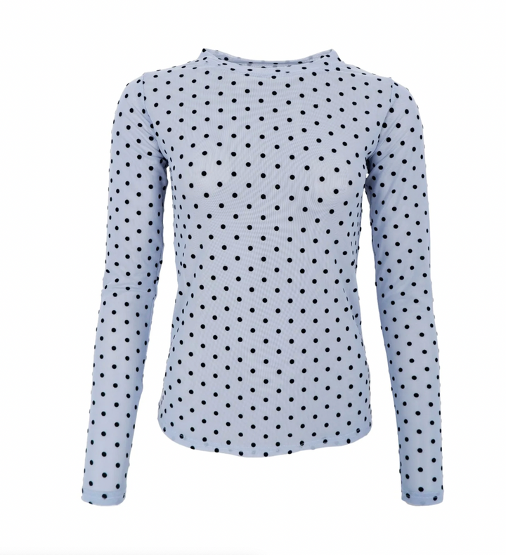 Black Colour - BCJENNIE Prikkete mesh topp - Blå