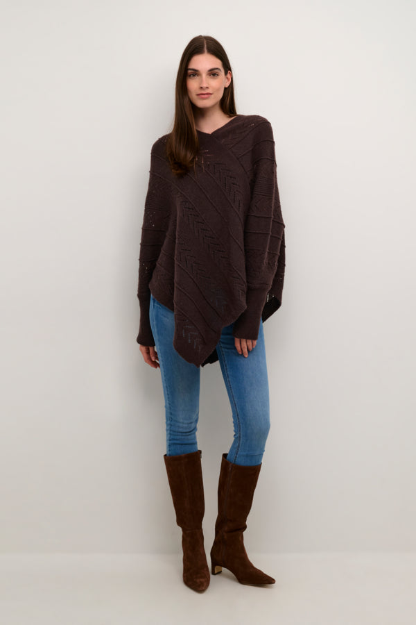 Cream - CRHoliday Strikket Poncho