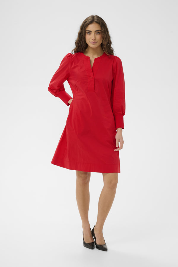 Culture - CUkiea Antionette Rib Kjole - Rød