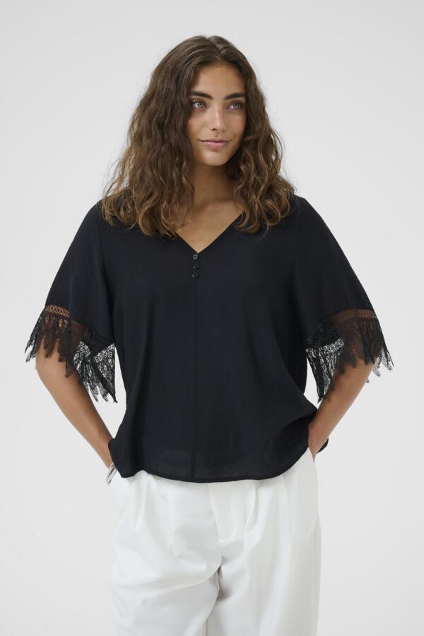 Culture - CUbrenna SS Bluse - Sort