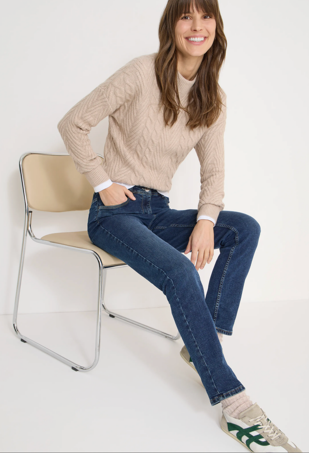 Cecil - Vicky Mid blue bukse - Lengde 28