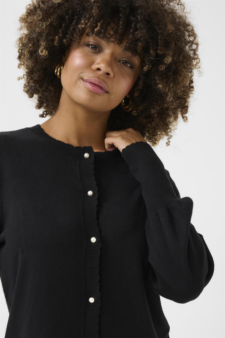 Culture - Cuannemarie Scallop Cardigan med Perler