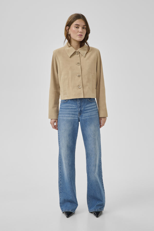 MY ESSENTIAL WARDROBE - PetraMW Semsket Skinnjakke - Brown Rise