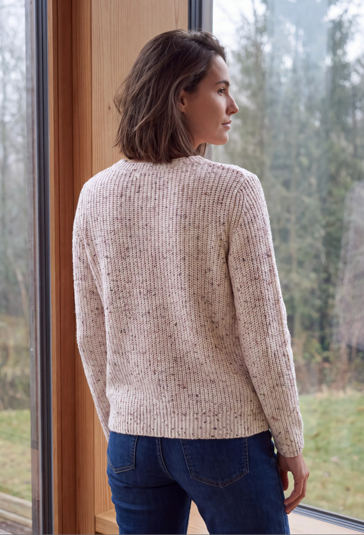 Cecil - Cecil strikkegenser med rund hals – Space Dye