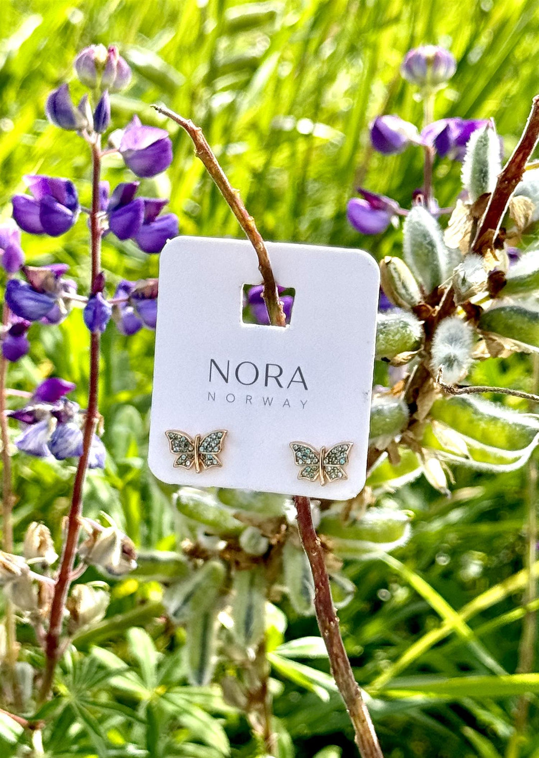 NORA Norway - Papillon øredobb - Sommerfugl-øredobber Aqua