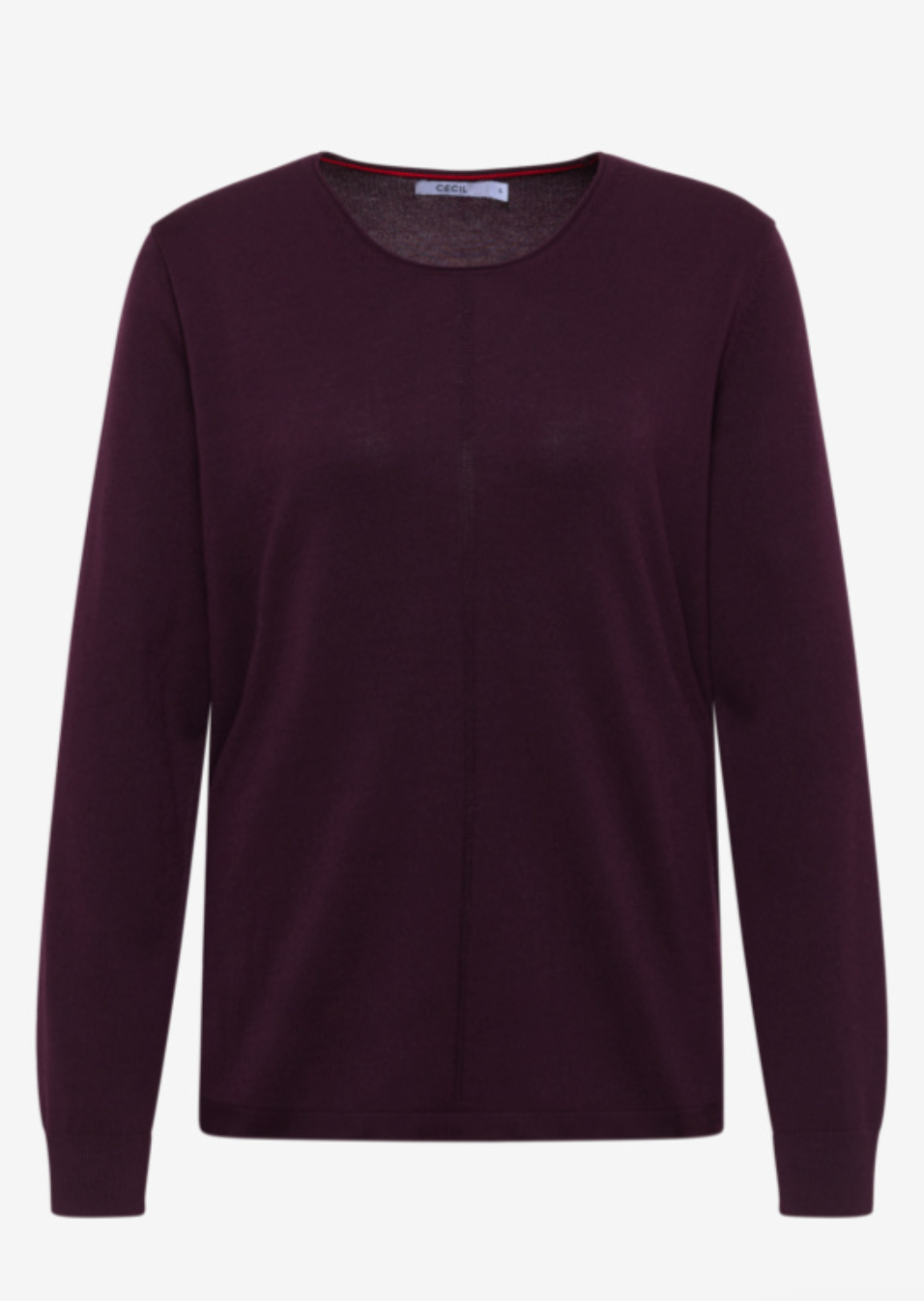 Cecil - Basci rundhalset genser - Egglant red
