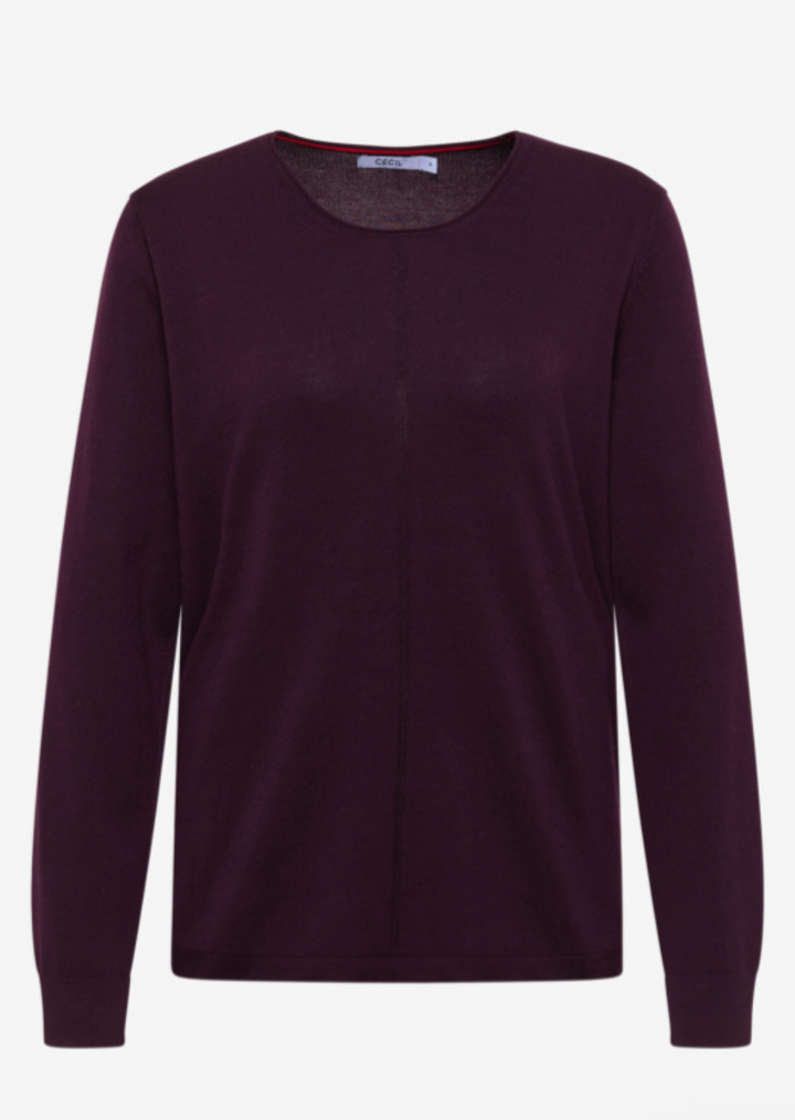 Cecil - Basci rundhalset genser - Egglant red