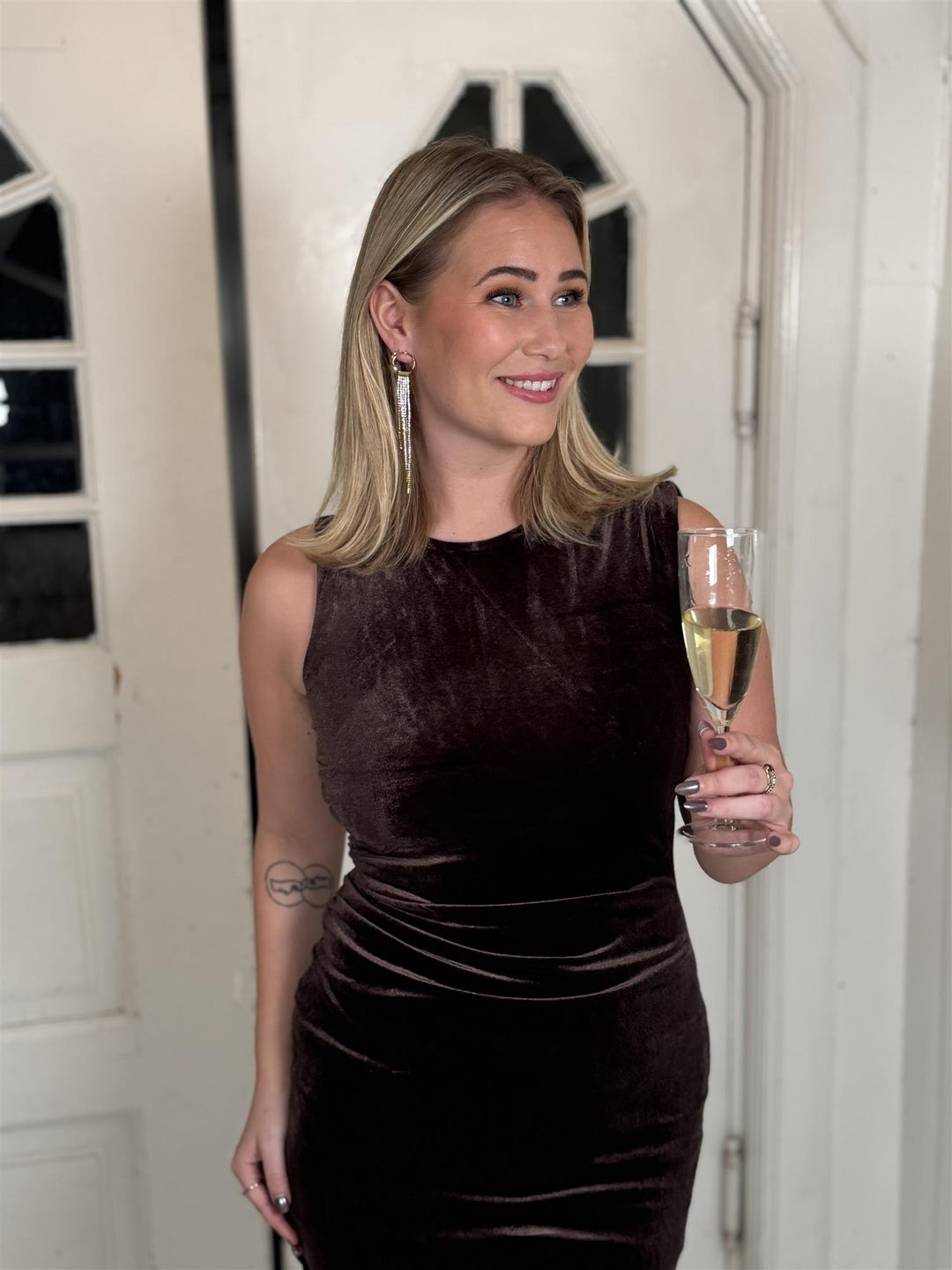 NORA Norway - Modena drop ear gold clear