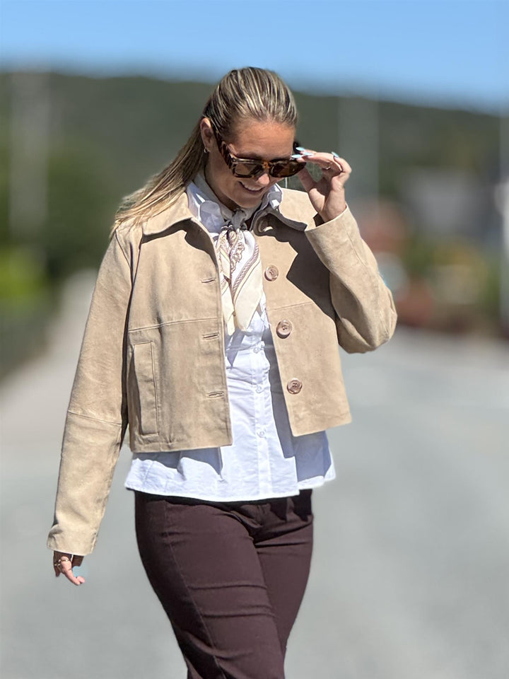MY ESSENTIAL WARDROBE - PetraMW Semsket Skinnjakke - Brown Rise