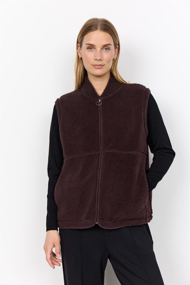 soyaconcept - SC-ONYX 3 TeddyVest - Brun